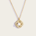 YACHAN Luxury Crystal Pendant Necklace for Women Chic Vintage 18K Gold Plated Stainless Steel Trendy Jewelry