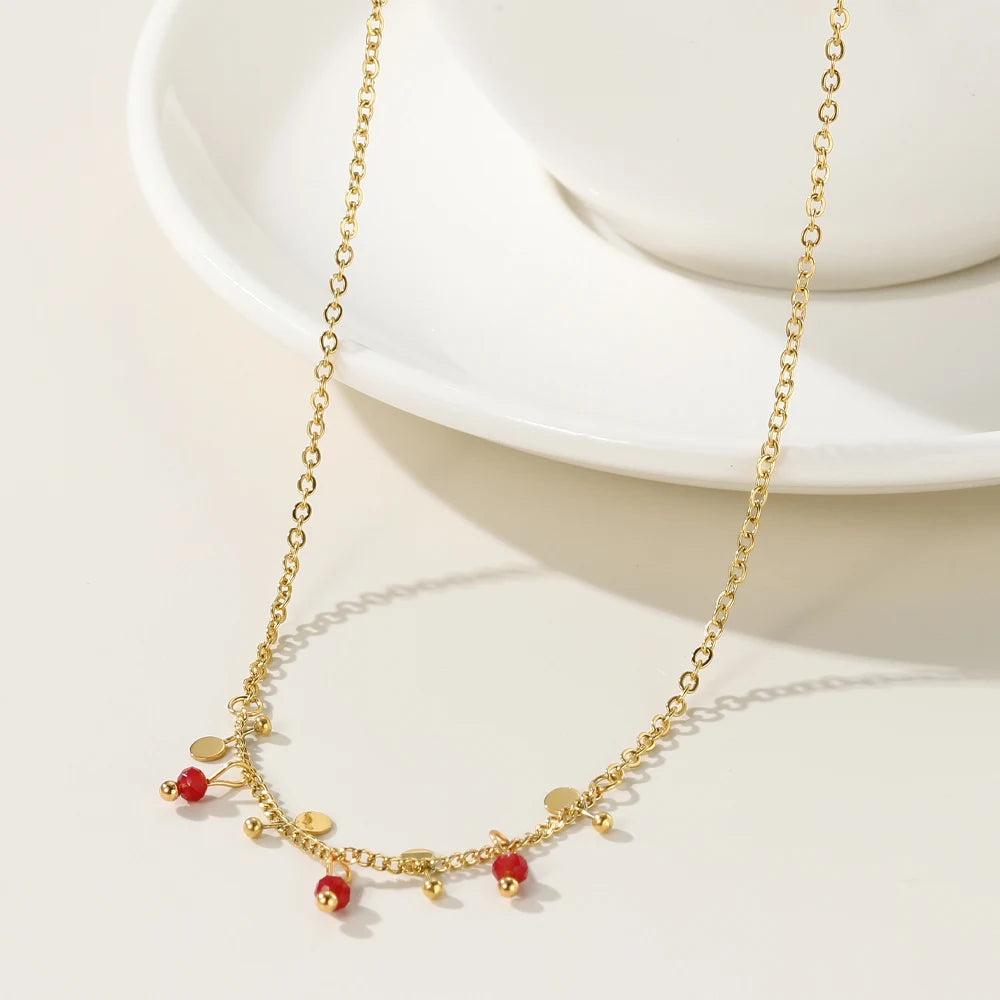 YACHAN Stainless Steel Chains Splice Charm Necklace for Women 18K Gold Plated Chains Charms Necklaces Trendy Jewellery Gift