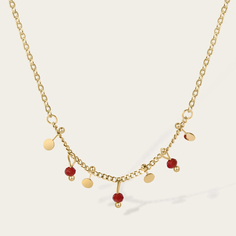 YACHAN Stainless Steel Chains Splice Charm Necklace for Women 18K Gold Plated Chains Charms Necklaces Trendy Jewellery Gift