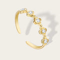 YACHAN Classic Minimalist Floral Zircon Rings for Women Fashion Stainless Steel High Quality Wedding Jewelry