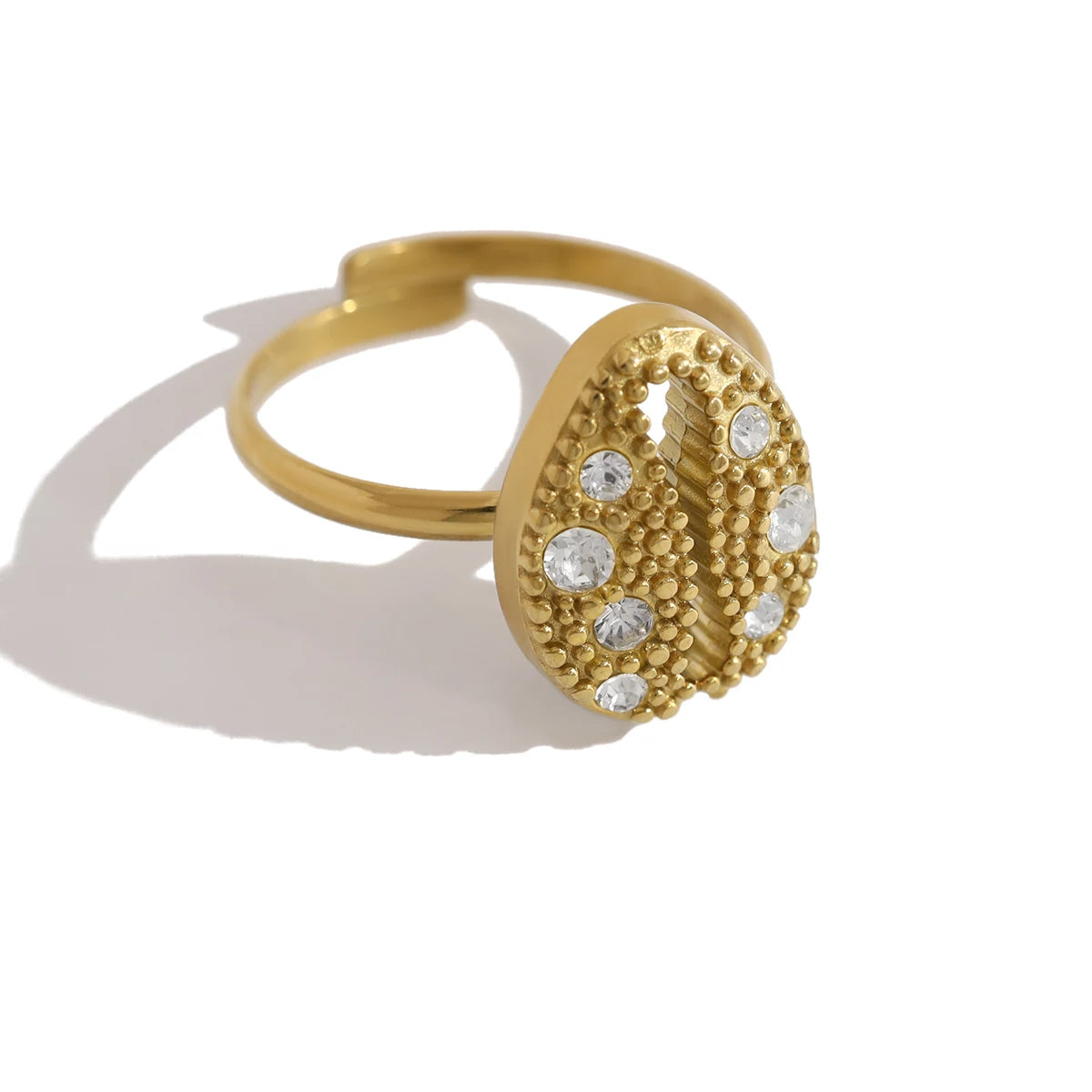 YACHAN 18K Gold Plated Starfish Rings for Women Waterproof Stainless Steel Adjustable Open Ring Ocean Beach Trendy Jewelry