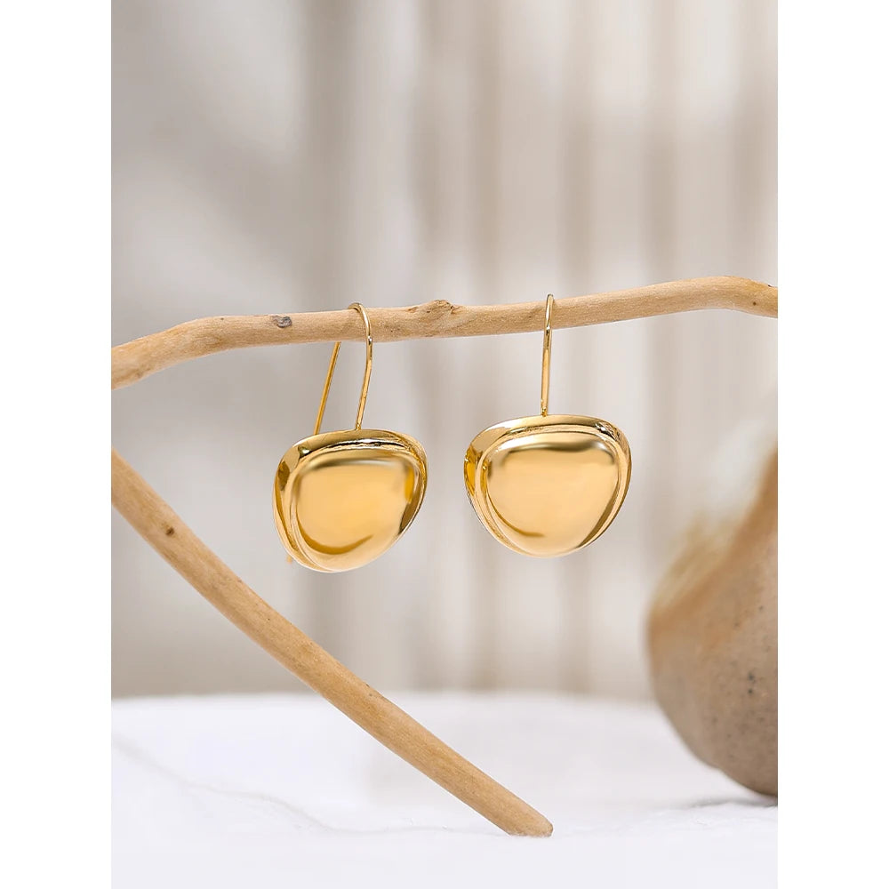 YACHAN 18K Gold Plated Stainless Steel Dangle Earrings for Women Trendy Individual Drop Earrings Aesthetic Jewelry Waterproof