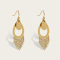 YACHAN 18K Gold Plated Stainless Steel Water Drop Earrings for Women Elegant Chains Tassel Dangle Earring Trendy Jewelry Gift