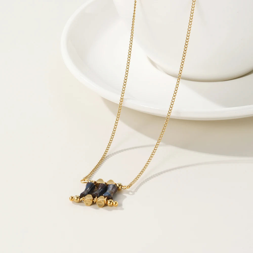 YACHAN 18K Gold Plated Stainless Steel Chain Necklace for Women Chains Irregular Acrylic Pendant Necklaces Trendy Jewellery