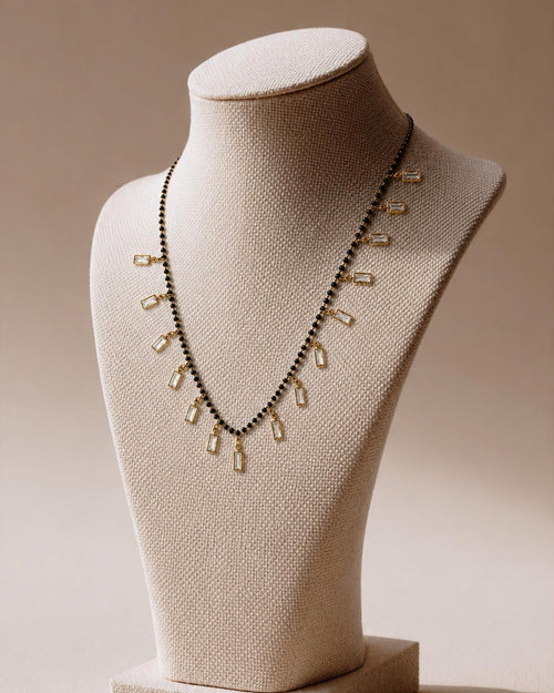 Black Bead Kundan Chain — GLORIASAA
