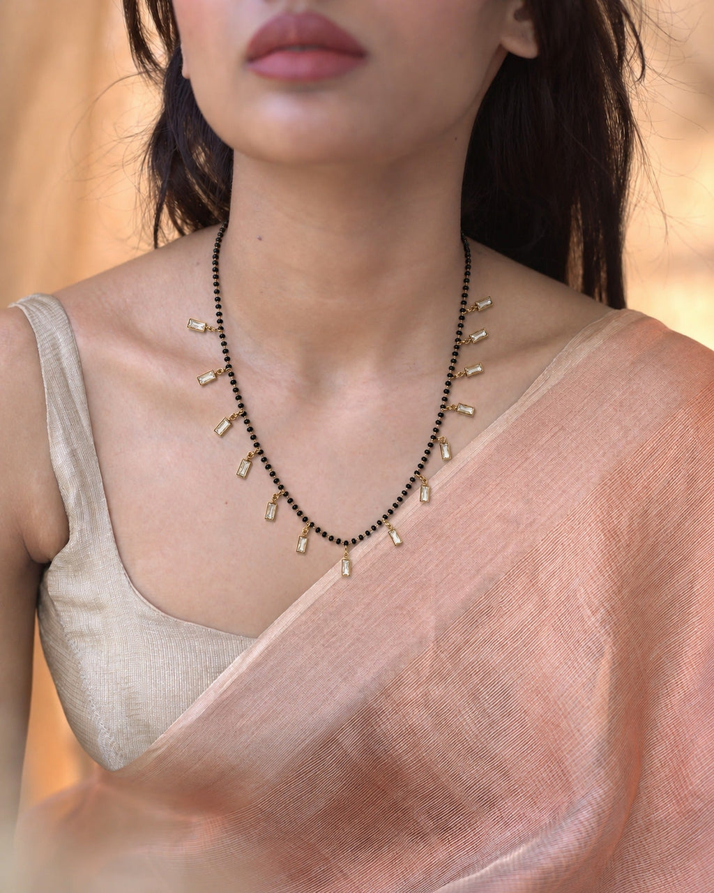 Black Bead Kundan Chain — GLORIASAA