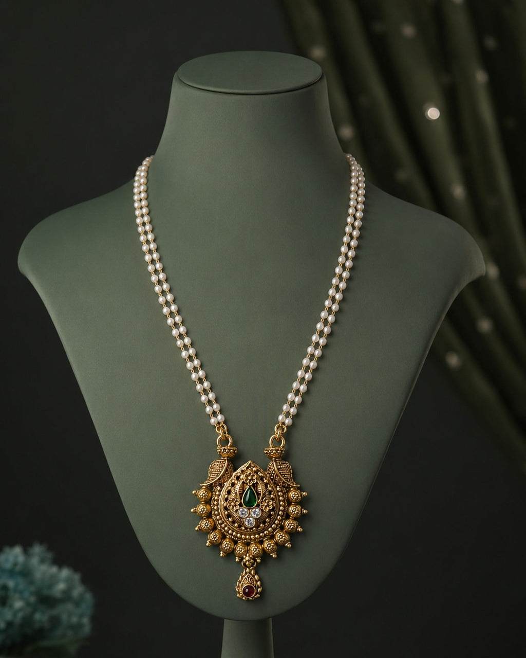 Double Pearl Mango Pendant — GLORIASAA