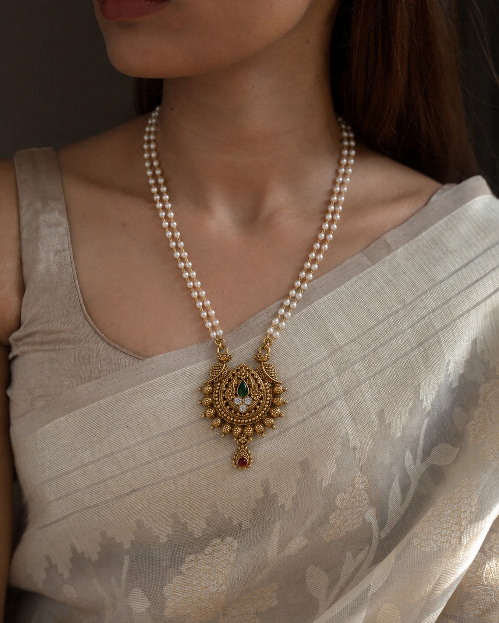 Double Pearl Mango Pendant — GLORIASAA