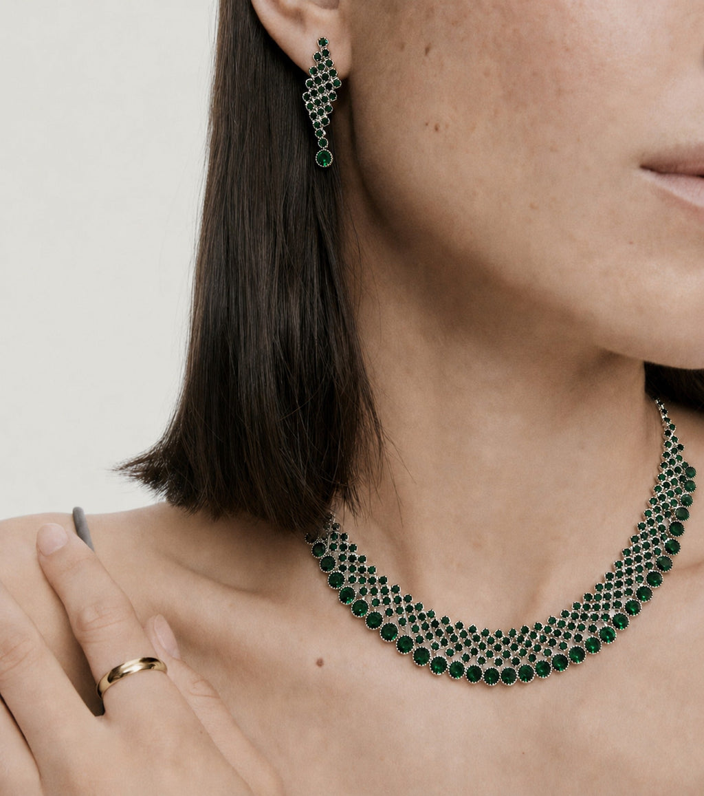 Emerald Lattice Collar Set — GLORIASAA