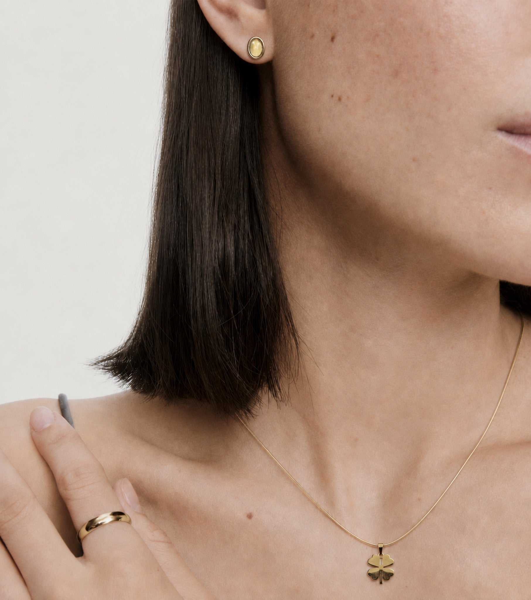 Gold Clover Pendant Set — GLORIASAA