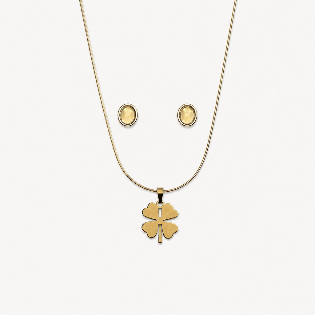 Gold Clover Pendant Set — GLORIASAA