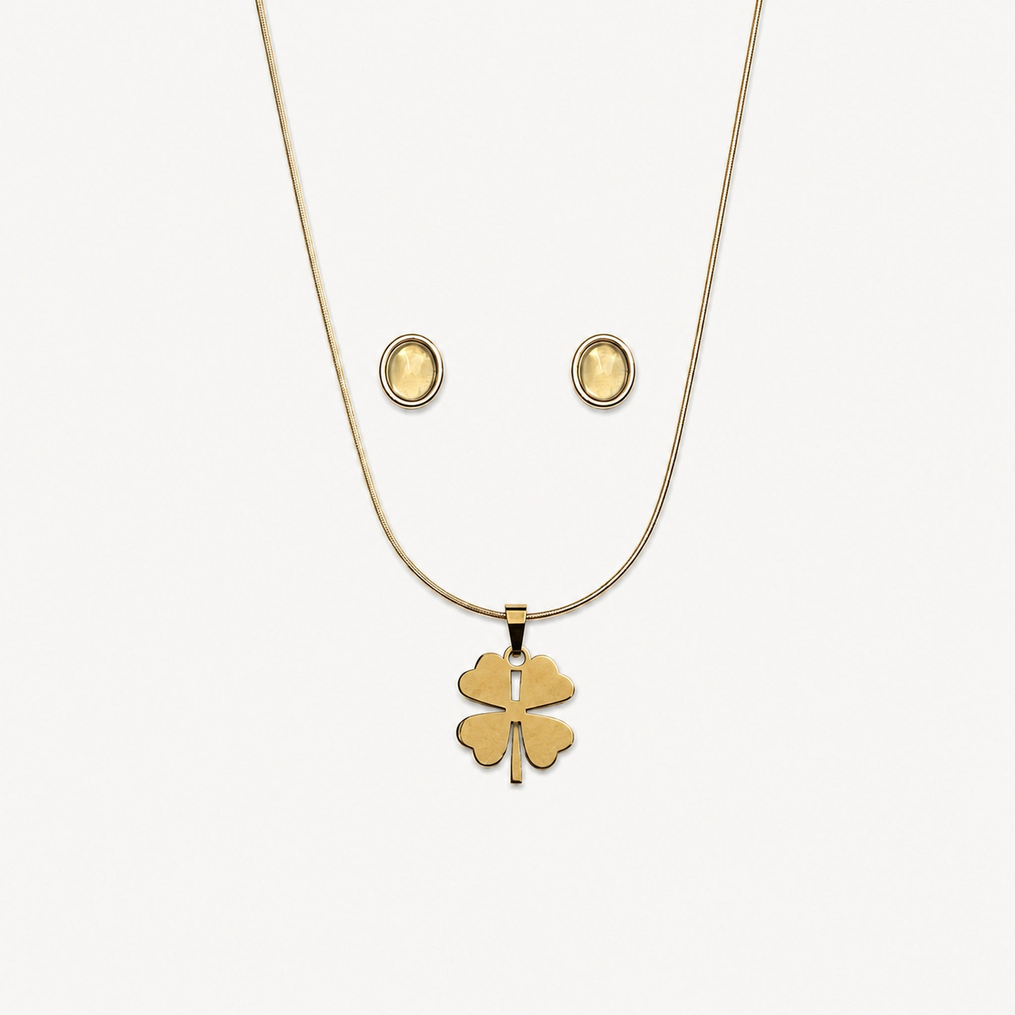 Gold Clover Pendant Set — GLORIASAA