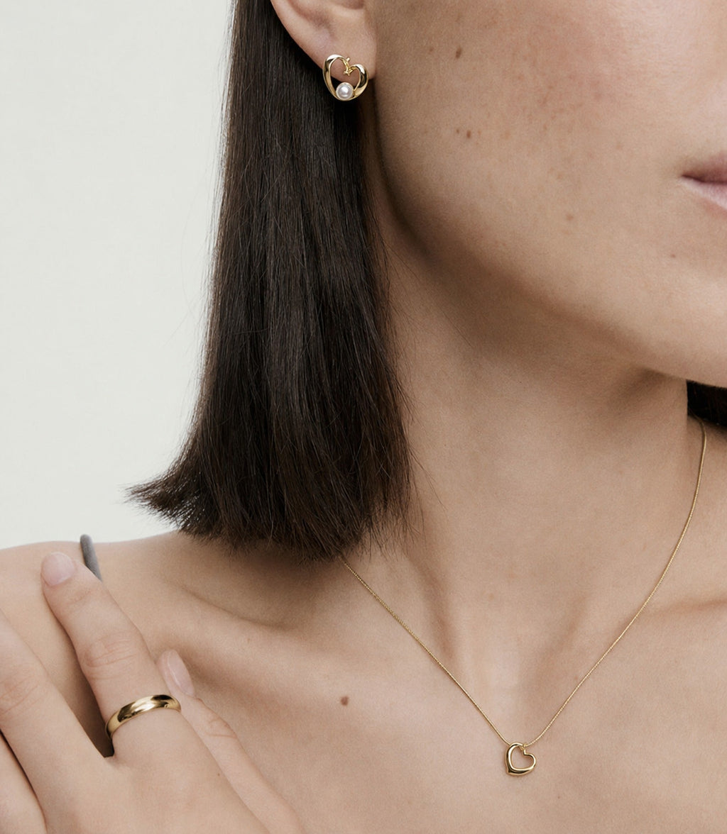 Gold Heart Pearl Set — GLORIASAA