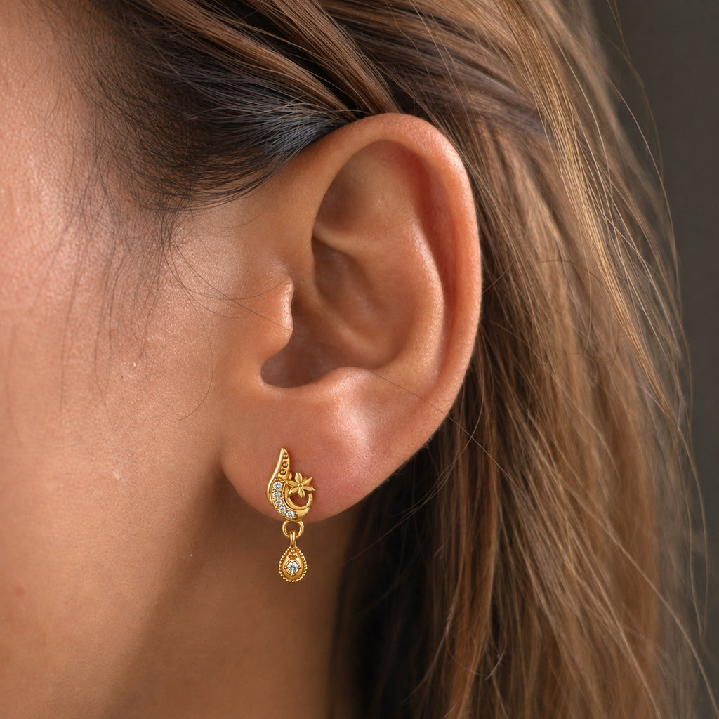 Paisley Flower Drop Earrings — GLORIASAA