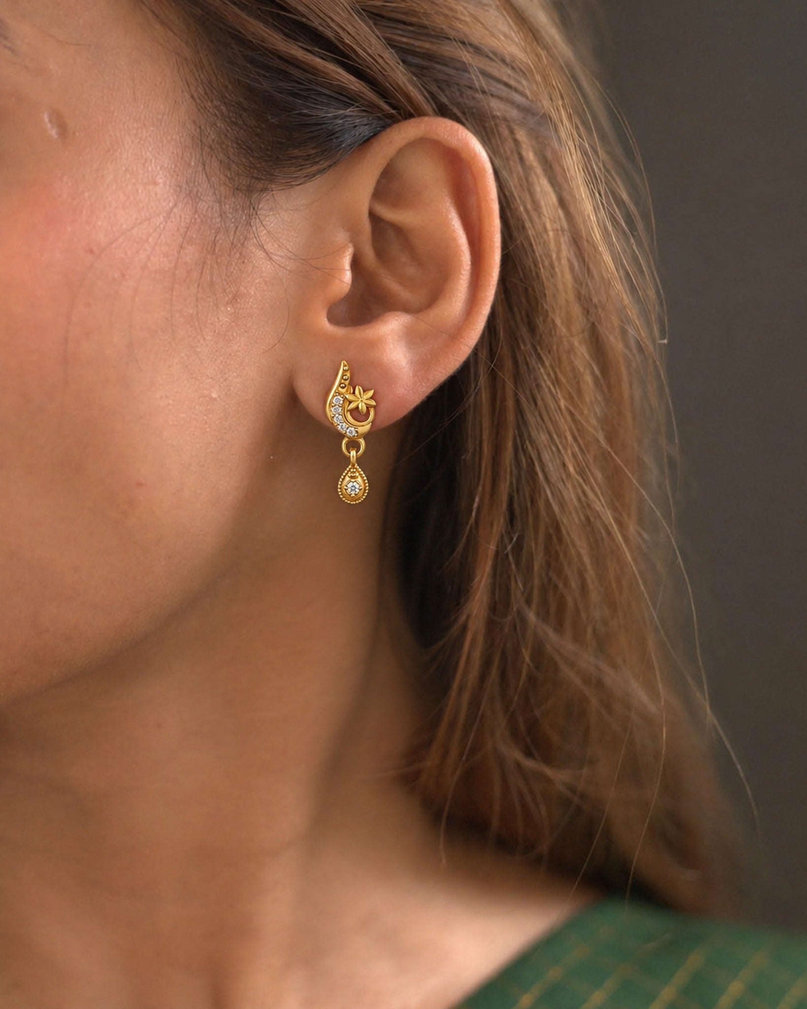 Paisley Flower Drop Earrings — GLORIASAA