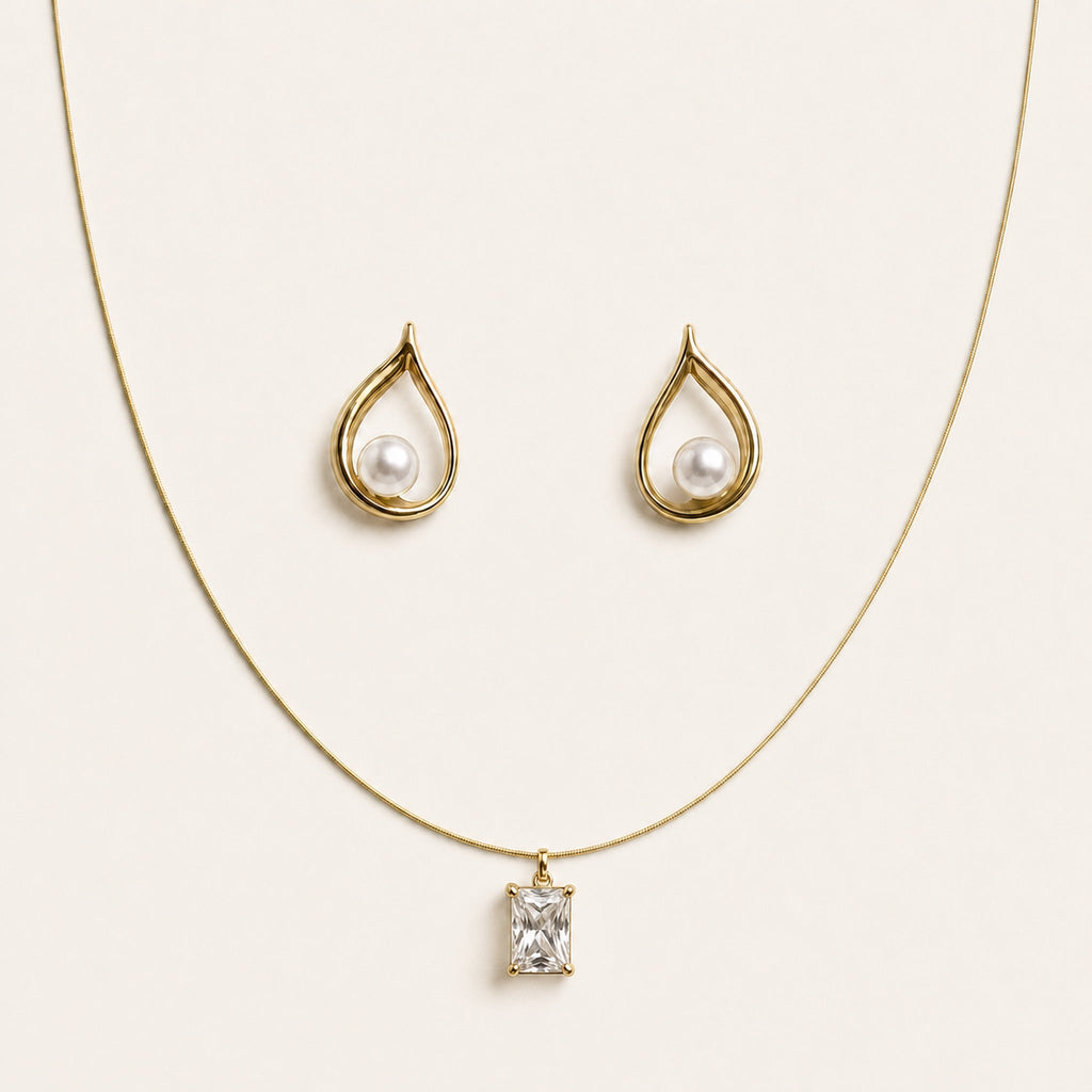 Crystal Pearl Drop Set — GLORIASAA